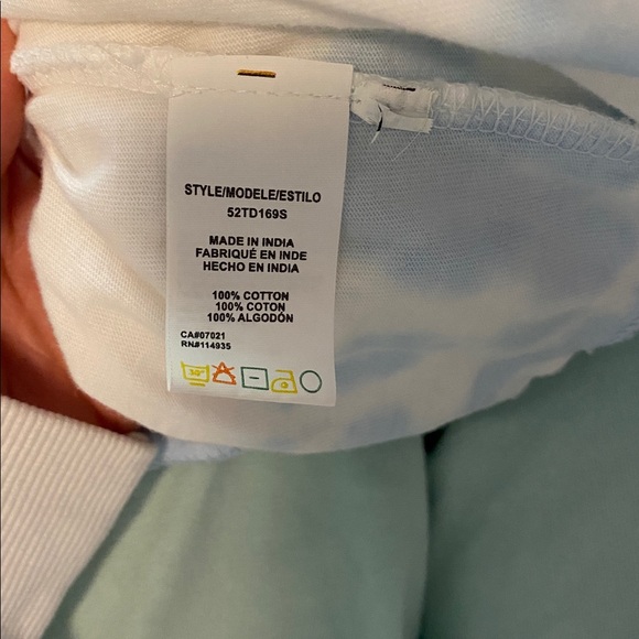 Anthropologie White Mini Dress with Pale Yellow Tie-Dye - Picture 4 of 4